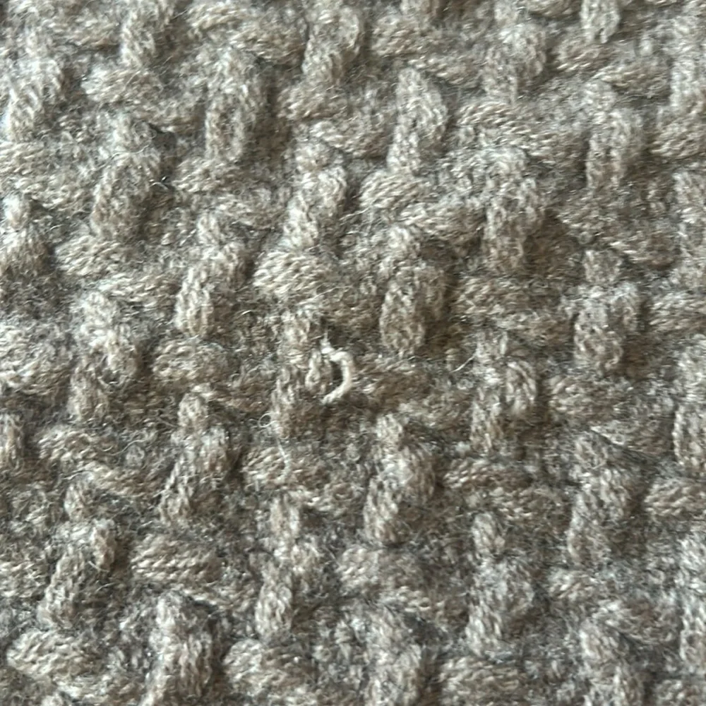 A&R Cashmere Wool Blend Scarf Taupe Neutral Basket Weave Soft Winter Unisex